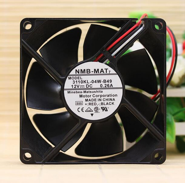 Original NMB 3110KL-04W-B49 8025 8CM 12V 0.26A three wire tachometer cooling fan