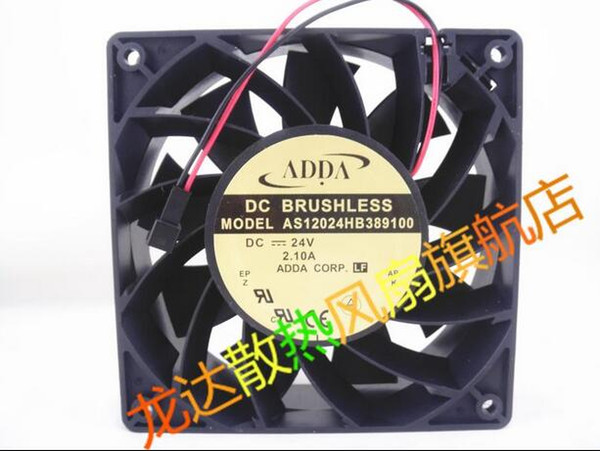 Original ADDA AS12024HB389100 12038 DC24V 2.1A 2 wire cooling fan