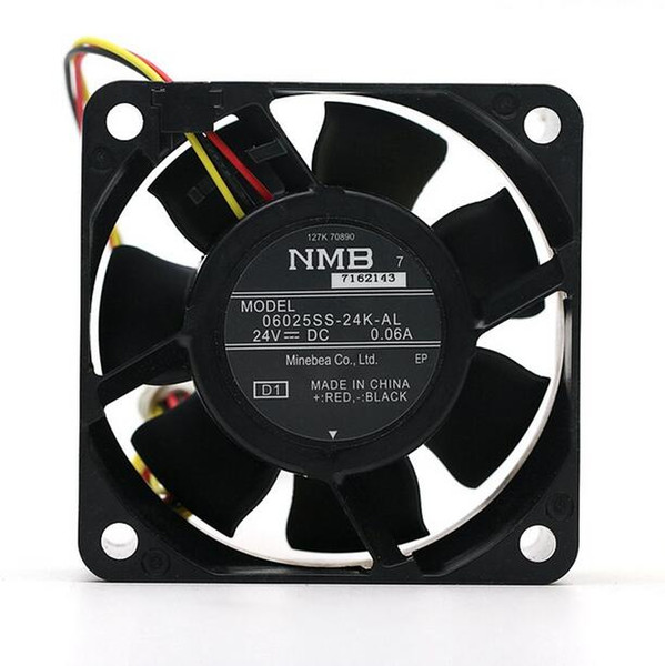 NMB 06025SS-24K-AL 6025 6CM 24V 0.06A 3 line printer cooling fan