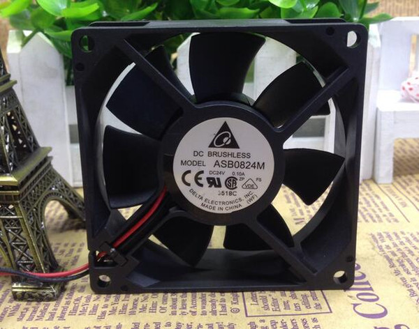 Delta ASB0824M 8025 24V 0.10A 2 wire ultra quiet frequency converter industrial computer cooling fan