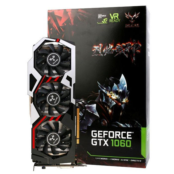 Original Colorful iGame 1060 U-3GD5 Top Graphics Card GeForce GTX 1060 GPU Chip 192bit GDDR5 8008MHz DVI + HDMI + 3 * DP for Desktop BA