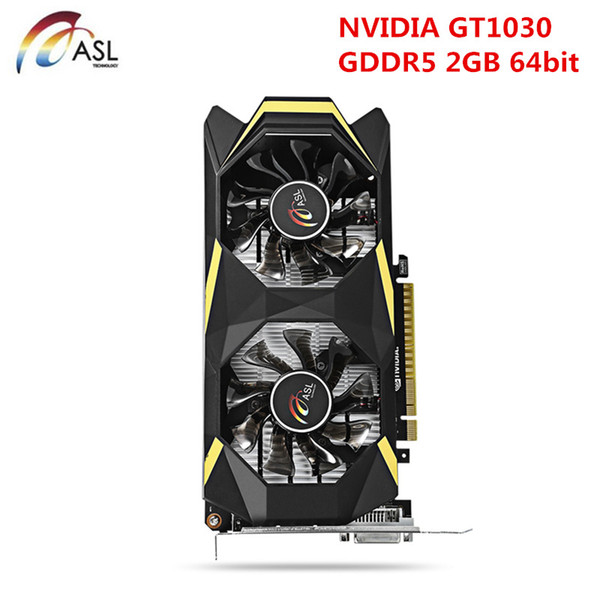 2018 New ASL Geforce GT1030 D5 Graphics Card GDDR5 2GB 64bit DVI / HDMI 384 CUDR Core Support 7680 x 4320 / 60Hz with Dual-fan