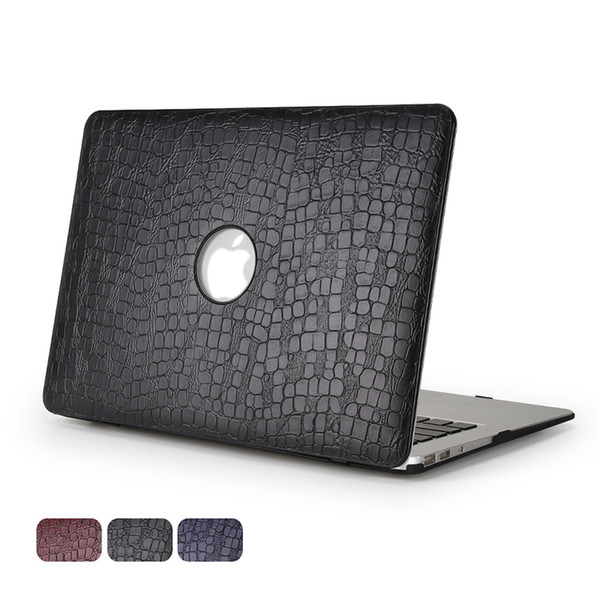 NEWEST Release 2017 & 2016 With/Without Touch Bar&Touch ID Shell Cover Soft Touch Crocodile Grain Case For Macbook 11 12 13 15 Inch