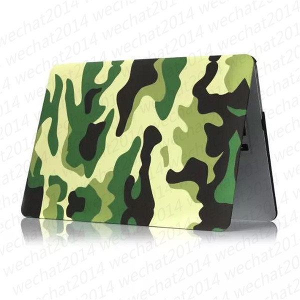 Camouflage Rubberized Frosted Matte Hard Shell Laptop Cases Full Body Protector Case Cover for Apple Macbook Air Pro 11'' 12'' 13