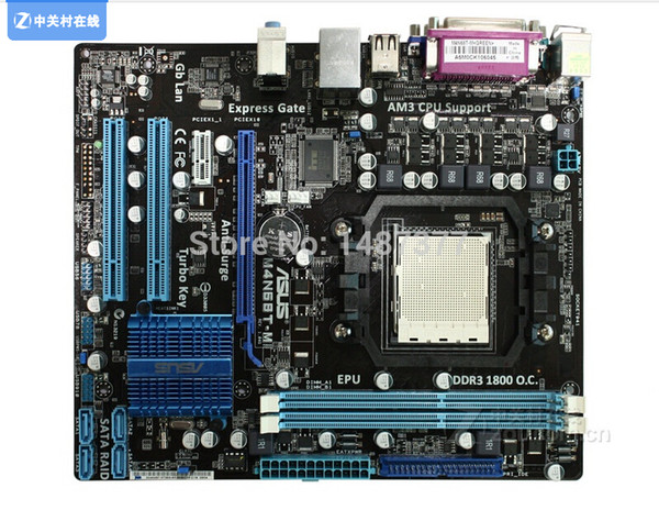 Wholesale-Free shipping 100%original motherboard for ASUS M4N68T-M Socket AM3 DDR3 16GB Mainboard All solid integrated desktop motherboard