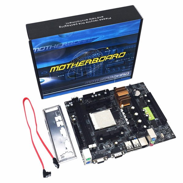 Freeshipping N68 C61 Desktop Computer Motherboard Support for AM2 for AM3 CPU DDR2+DDR3 Memory Mainboard With 4 SATA2 Ports