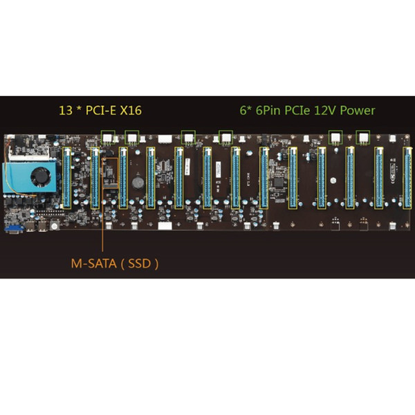 Gpu 12-13 graphics card motherboard 13*PCI-E X16 ETH motherboard Compatible with A and N graphics CARDS 3855U CPU