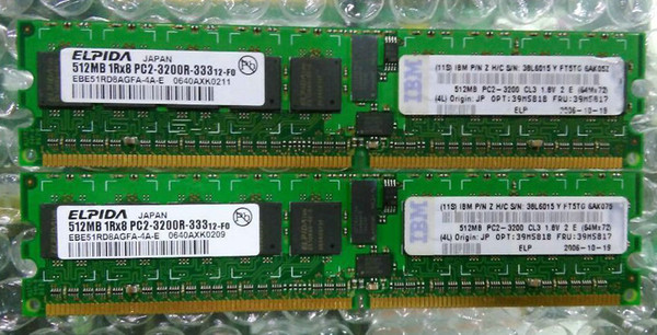 100% Tested Work Perfect for IBM 39M5817 38L6015 1R*8 PC2-3200R DDR2 400 512M