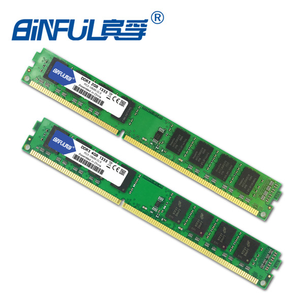 4 ddr3 Binful Original New Brand 2 4GB DDR3 PC3-10600 RAM memory 1333mhz 240pin compatible with good Desktop