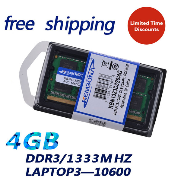 Computer Components RAMs KEMBONA Laptop RAM 4GB DDR3 1333MHZ Notebook PC3 10600 SODIMM Memory ram 204PIN