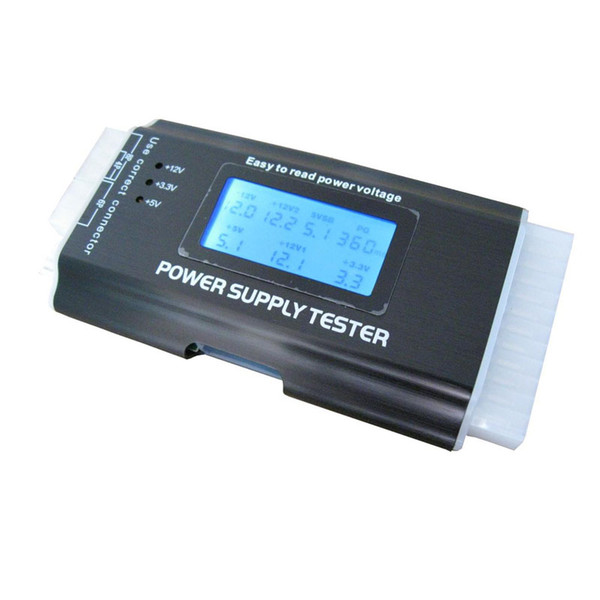 Computer PC Power Supply Tester, ATX /ITX/IDE/HDD/SATA Connectors Power Supply Tester, 1.8'' LCD Screen (Aluminum alloy shell)