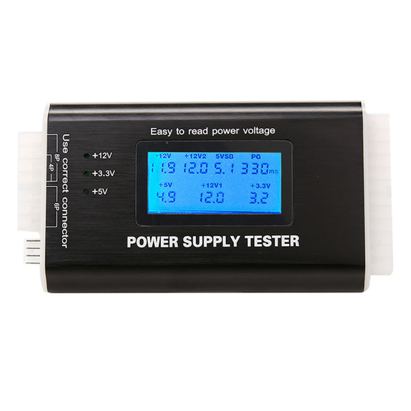 Computer PC Power Supply Tester Checker 20/24 pin SATA HDD ATX BTX Meter LCD Hot Sale Drop Shipping