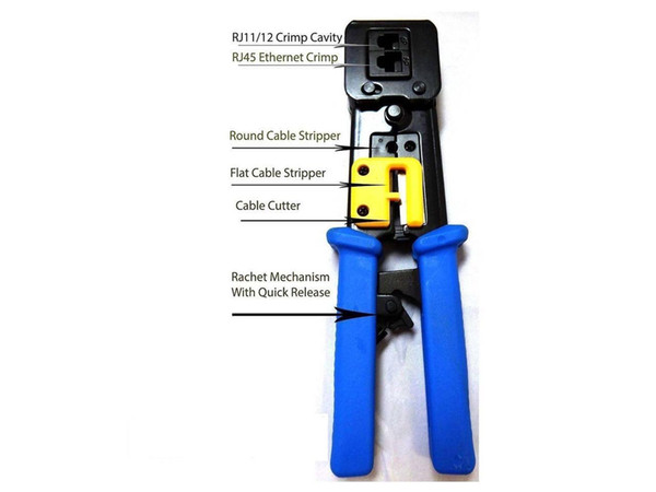 EZ-RJ45 Cat5e Cat6 Connector Crimping Tool End Pass Through Crimp Cutter (6082R)