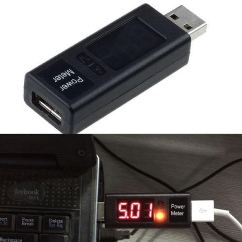 Details about USB Charger Current Voltage Capacity Power Detector Tester Meter Voltmeter Black