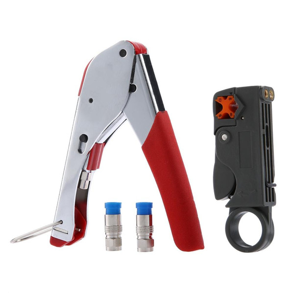 TOPS Ergonomic Design 3 in 1 518A Coaxial Cable 322A Wire Stripper F Connector Network Tool Compact And Lightweight Connector