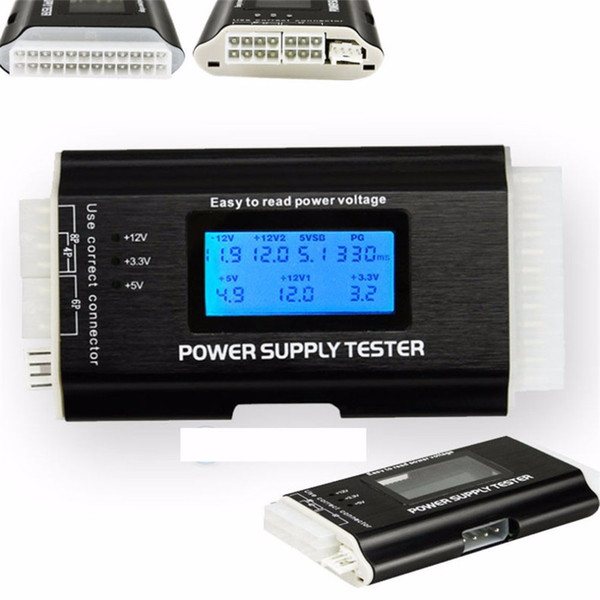 1Pc Computer PC Power Supply Tester Checker 20/24 pin SATA HDD ATX BTX Meter LCD Wholesale