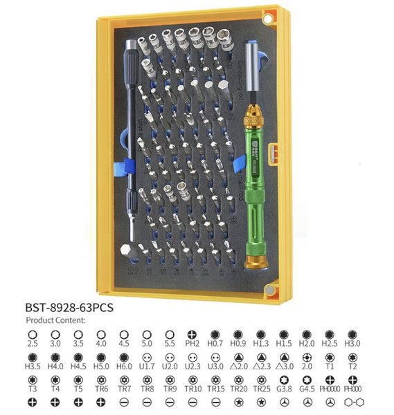 magnetic bit driver kit 63 in 1 Professional repair tools kit Multifunctional precision screwdriver set for iPhone,Mac,Laptop