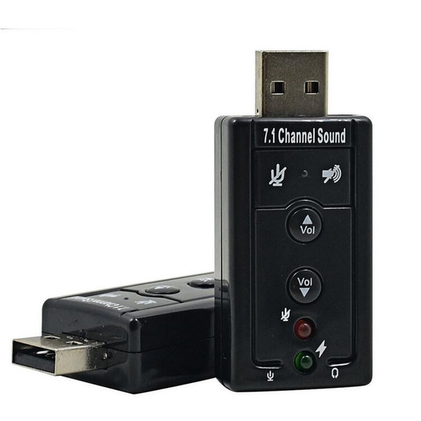 Mini External USB Sound Card 7.1 Channel 3D Audio Adapter Converter +3.5mm Headset Microphone for PC Computer Desktop Notebook