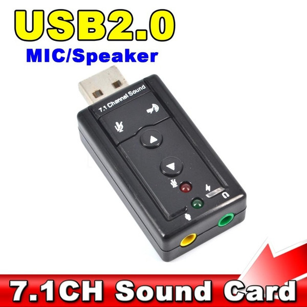 Mini 7.1 CH Channel USB Sound Card Mic Speaker 3D External Sound Cards Adapter for Desktop Notebook