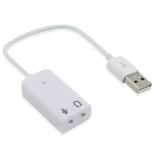 500pcs/lot External USB Audio Sound Card Adapter 7.1 Virtual Channel With Cable Microphone 3.5mm interface Sound Cards