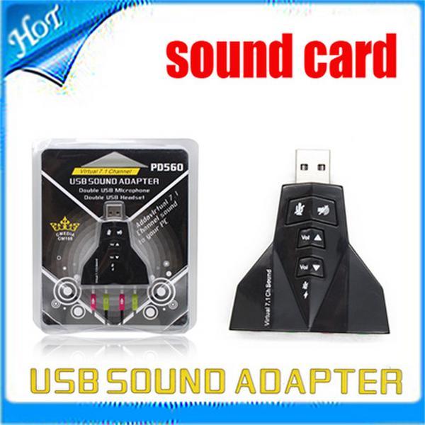 External Virtual 7.1 Channel USB 2.0 3D Audio Sound Card Laptop PC Mic Adapter