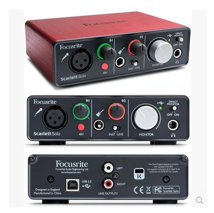 New Hot Focusrite Scarlett Solo 2 input 2 output USB audio interface sound card professional for recording Microphone Mic Guitar