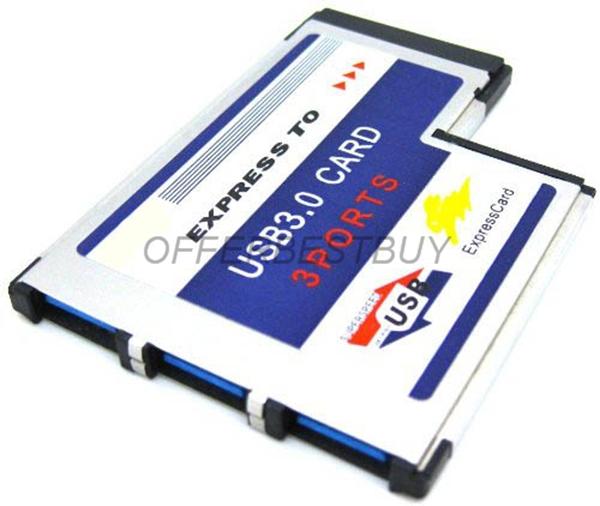 Wholesale-3 Port Hidden Inside USB 3.0 USB3.0 to Expresscard Express Card 54 54mm Adapter FRESCO LOGIC Chipset FL1100 Free Shipping