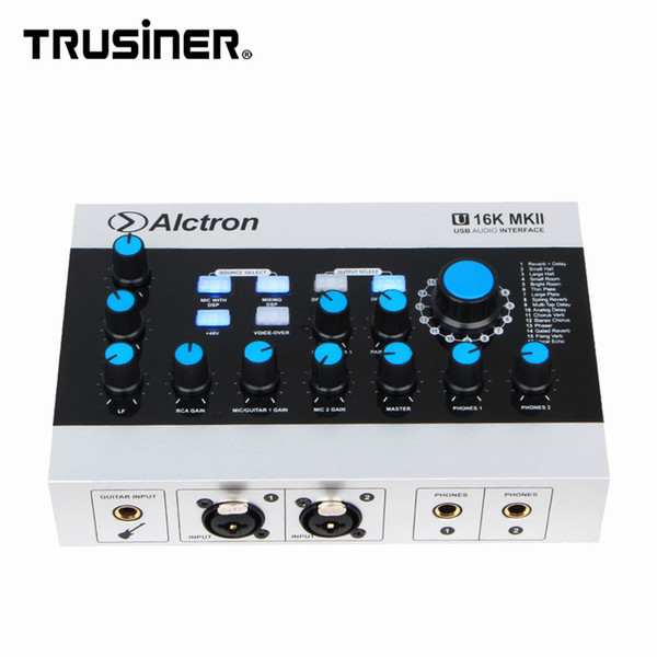 Newest Alctron U16K USB External Sound Card Instrument Guitar Audio Interface Mixer Mixing Console for Studio Microphone Recording with CE