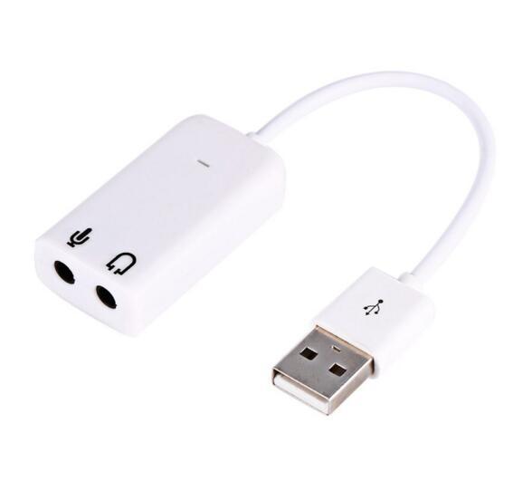 G037 free shipping&wholesale wired USB External Virtual 7.1 Channel Audio 3D Sound Card Adapter white in retail package