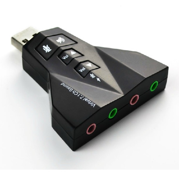 Double Sound Card Virtual 7.1 Channel USB 2.0 Audio Adapter Dual Microphone and Headset 7.1Ch 3D Audio Sound Card