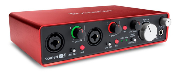 NEW Promotional FOCUSRITE Scarlett 2i4 II USB audio interface Guitar recording sound card 2 in / 4 out for musicians digital DJs