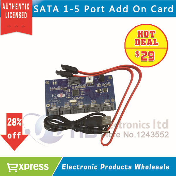 Wholesale-Free Shipping---2015 Hot Sales 1-5 Sata Port Multiplier Compatible with Sata I and Sata II