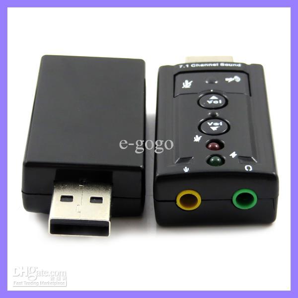 USB to 3D Audio Virtual 7.1 Sound Card Adapter with Retail Package