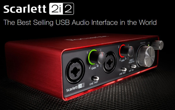 2017 New FOCUSRITE Scarlett 2i2 (2nd gen) 2 in / 2 out USB 2.0 Guitar recording audio interface USB2.0 sound card free shipping