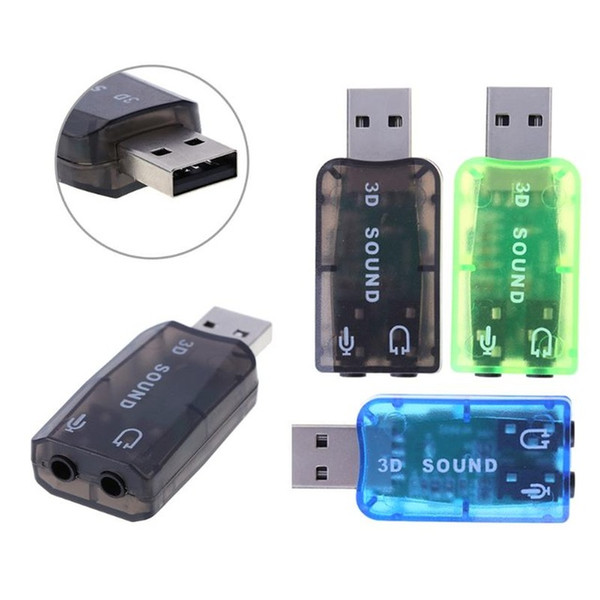 high quality 5.1 Channel 3D USB Sound Card Audio Card Adapter 3.5mm Speaker Direct Sound Interface for PC Computer Randam Color