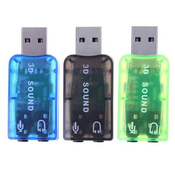 Mini External 5.1 Channel 3D USB Sound Card Audio Card Adapter 3.5mm Speaker Direct Sound Interface for PC Computer Randam Color