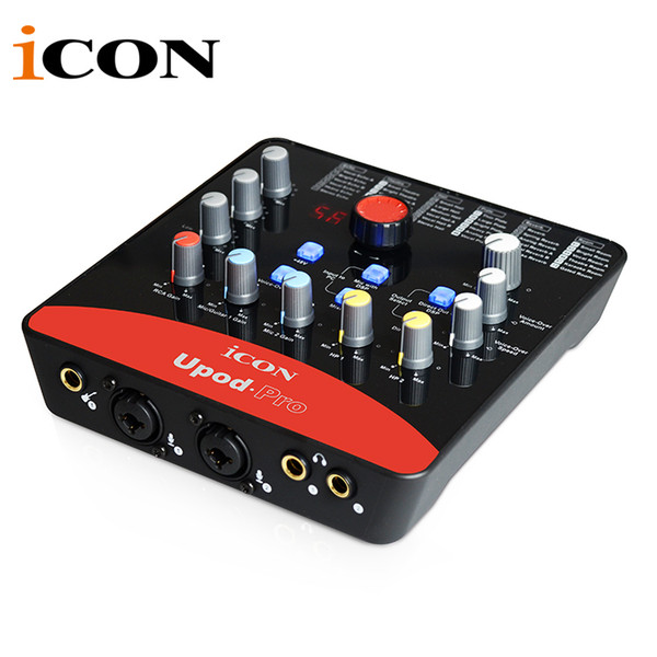 ICON upod pro Professional external sound card 2 mic-In/1 guitar-In, 2-Out USB Recording Interface 48V phantom power equipped