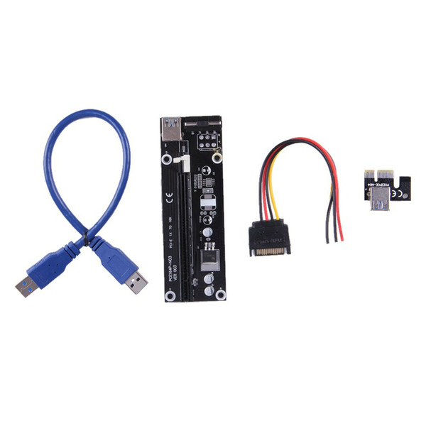 newest feature 1X TO 16X PCI-E PCI E Express Riser Extender Adapter Card with 60cm USB 3.0 Cable Power for Bitcoin