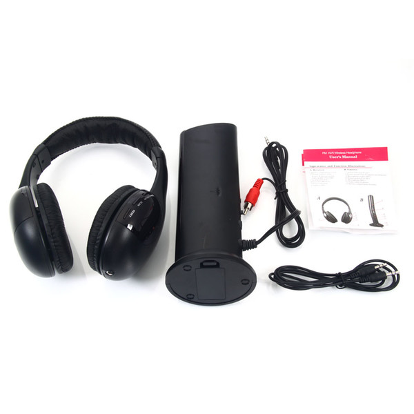 5 in 1 Wireless Headphones for MP3 PC TV Black