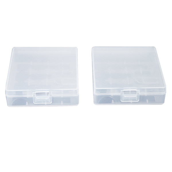 2 Pcs Clear Flexibility Plastic Storage Box Case Holder for 4 x 18650 Batteries Or 8 x CR123A Batteries Both batteries with/without PCB can