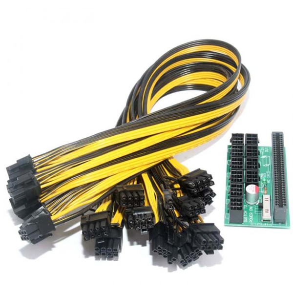 NEW Breakout Board with 10pcs Cable for HP 1200w/750w Power Module Mining Ethereum XXM8