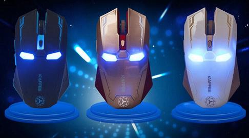 Cheap&Newest&Free Shipping Iron Man Mouse, Wireless Mute Silent Gaming Mouse,Wireless 2.4g