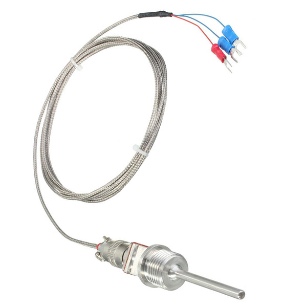 Freeshipping PT100 RTD Temperature -50 ~ 500 Degree 2m Stainless Steel Sensor Probe 1/2 