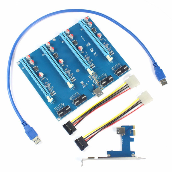 Q22096 PCI-E Adapter Card 1 to 4 1X to 16X Riser Mining Card Connector for PC Computer