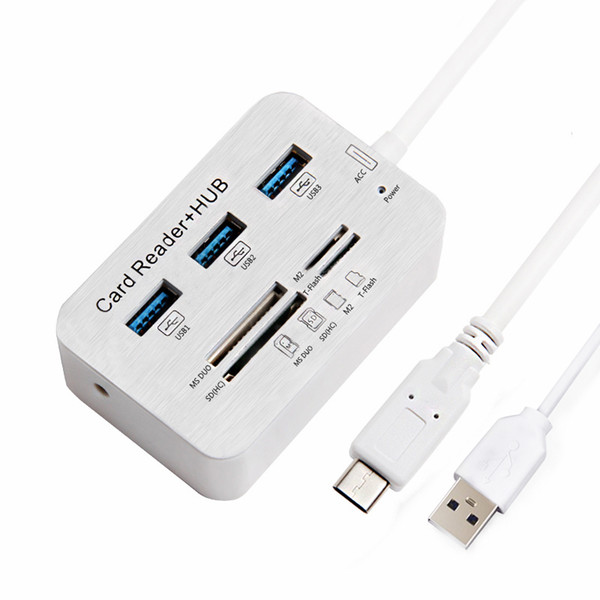 IMice Hub USB 3,0 USB-C Splitter 3 Puerto lector de tarjeta Super velocidad de tipo C USB-C HUB Micro de tipo -C 3,1 HUB 3,0 para computador