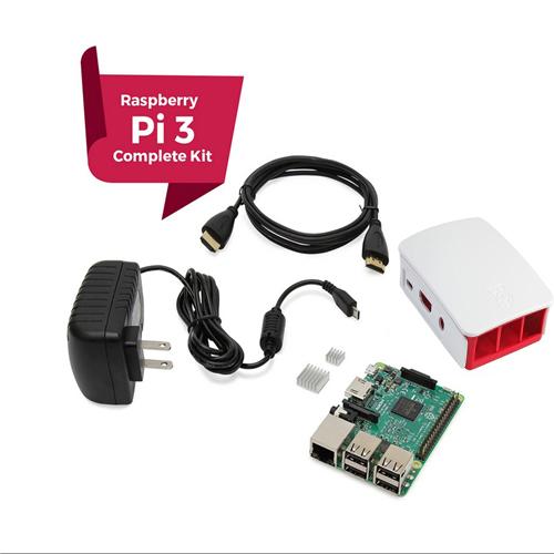 Freeshipping Raspberry Pi 3 COMPLETE Starter Kit, Black, Raspberry Pi3 Model B Barebones Computer Motherboard 64bit Quad-Core CPU 1GB RA