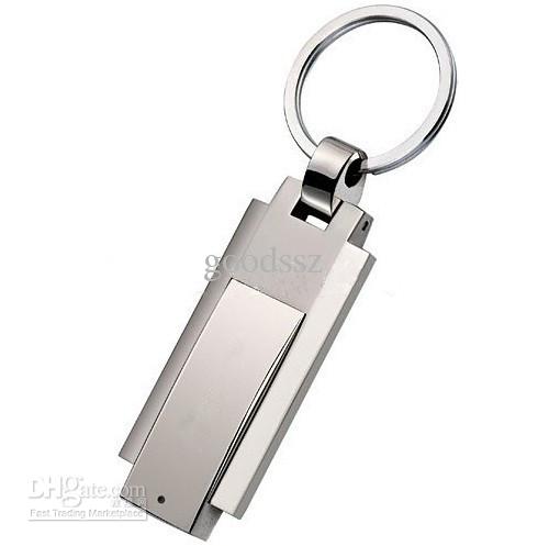 32GB USB Flash drive Creative Metal Turned rotating USB 2.0 Flash Drive with key ring 32gb disk usb gift flash memory stick drive 10pcs/lot