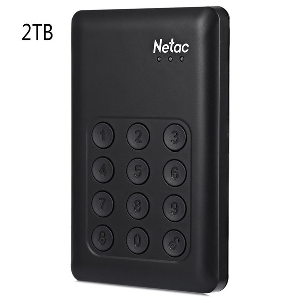 Wholesale- Original Netac K390 500GB 1TB 2TB SSD USB 3.0 External Hard Drive Hardware Encryption with Independent Keypad Lock AES 256-bit