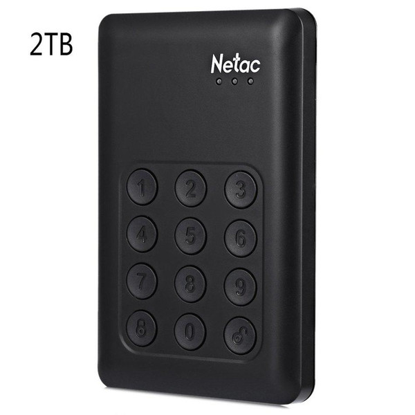 Original Netac K390 500GB 1TB 2TB SSD USB 3.0 External Hard Drive Hardware Encryption with Independent Keypad Lock AES 256-bit