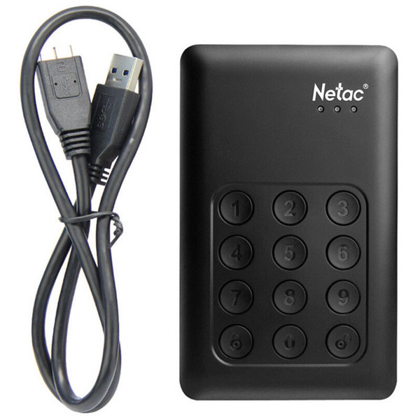 Netac 1TB Portable Hard Disk Drive USB3.0 Mobile Encryption External HD Hard Disk for Laptop Desktop PC